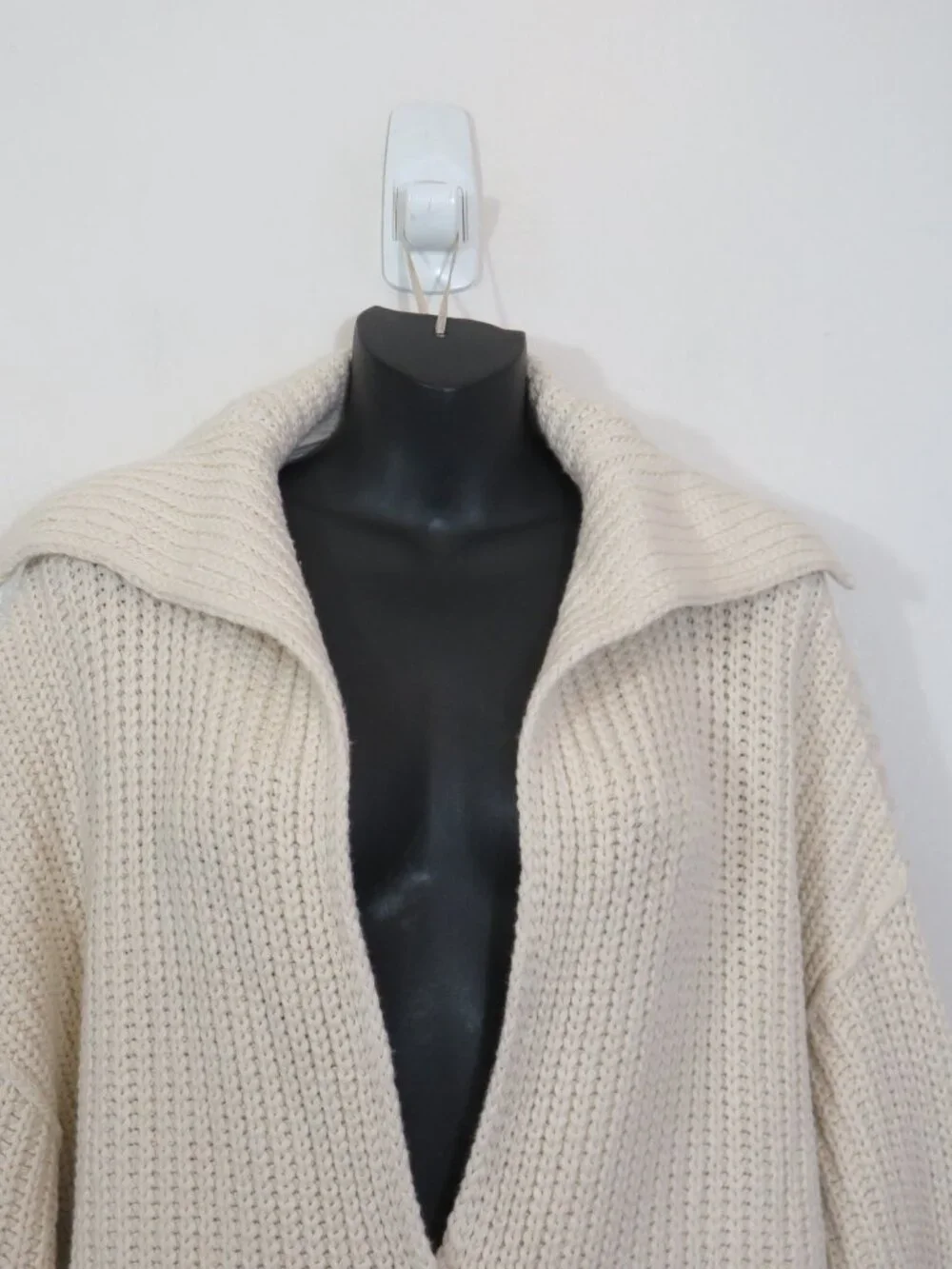 Free People size Small Swim Too Deep Oversized Knit Cardigan Sweater Ivory NEW
